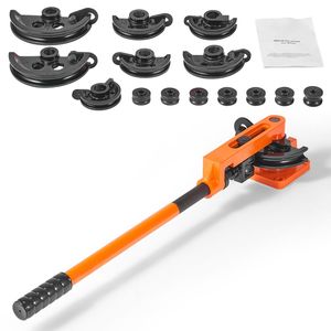 Piegatubi Manuale 3/8''-1'' OD con 7 Matrici di Piegatura 180 Gradi, Utensili per Rame e Alluminio, Manico in Acciaio, Grado Professionale Fai-da-te - Product Image 1