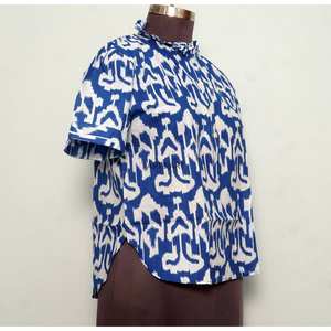 Elegante Vestido Camisero Vintage Coreano para Mujer, Cuello Redondo, Manga Abullonada, 100% Algodón Ecológico, Estampado Floral, Casual - Product Image 4