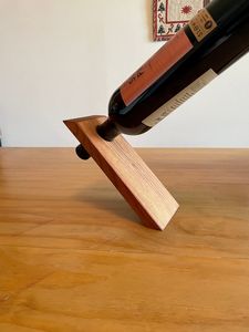 Wooden wine <b>rack</b> artistic wine holder sculptural bottle stand luxury wine storage modern tabletop wine <b>rack</b> handcrafted wooden - Product Image 4