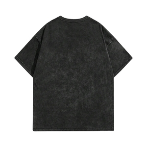 T-shirt Homme Streetwear Délavé Effet Usé Coton Rétro avec Logo Personnalisé Grammage Lourd Style Urbain Tailles USA 2026 - Product Image 2
