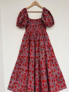 Robe d'été décontractée pour femme Robe longue sans bretelles Style pull à volants Ceinture entièrement doublée en coton Crochet Fermeture des yeux Motifs Vacances - Product Image 5