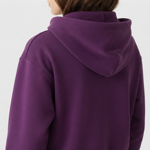 Sudadera Corta para Mujer, 100% Algodón, Estilo Casual Urbano, Hombros Caídos, Transpirable, Ecológica, Tejida, Color Sólido, Precio Bajo - Product Image 4