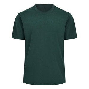 Men's Black Oversized Short Sleeve O-Neck Knitted Casual Solid Color Eco-Friendly Front Logo 100% Cotton T-Shirt - Product Image 2