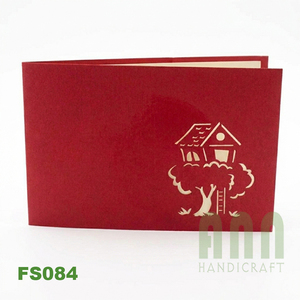 ANN HANDICRAFT Cartes de vœux 3D Pop personnalisées faites à la main 'Maison Arbre Amitié' Carte de remerciement en forme de boîte en papier découpé - Product Image 4