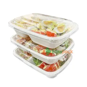 Boîte à déjeuner biodégradable 32 oz, emballages alimentaires compostables