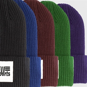 Gorro de Invierno Cálido a Cuadros de Color Sólido Twill-Sports TB-6023, Etiqueta Tejida con Logotipo Personalizado, Gorro de Punto Grueso de Acrílico con Botón, Unisex - Product Image 6