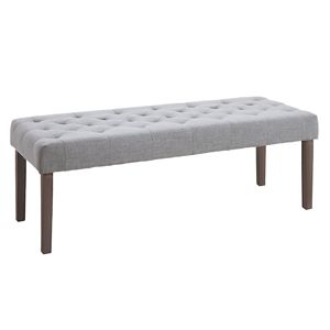 Panca Ottomana Moderna Grigia Imbottita con Cuscino Confortevole e Design alla Moda - Product Image 1
