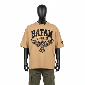 Camiseta de algodón grueso para hombre, estilo streetwear, con estampado gráfico en relieve, 100% algodón, corte holgado. - Product Image 6