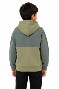 Sweat à capuche color block pour bébé et enfant Livster, en mélange de coton doux et polaire, manches longues, décontracté, hiver - Product Image 3