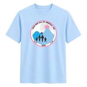 เสื้อยืดสีฟ้าอ่อน ผ้าฝ้าย คอกลม แขนสั้น แฟชั่นสำหรับทุกเพศ สวมใส่สบายทุกวัน ผ้าเนื้อนุ่มคลาสสิก - Product Image 1