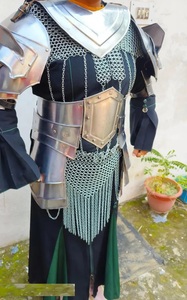 Conjunto de armadura de caballero para mujer, armadura medieval de acero, coraza de malla, armadura de fantasía para cosplay, estilo antiguo plateado - Product Image 4