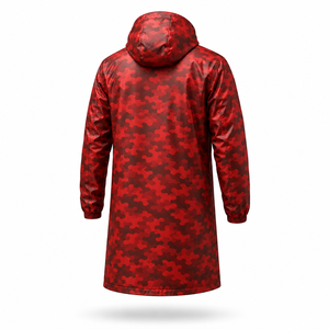 Custom Red <b>Camo</b> Long Hooded <b>Waterproof</b> Rain <b>Jacket</b> Windproof Breathable Outdoor Raincoat for Men & Women Hiking Fishing Camping - Product Image 3