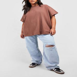 Suéter Unisex de Cuello Redondo, Hombros Caídos, Logotipo Bordado, Transpirable, de Algodón Jersey, Estilo Casual, Corte Holgado, Extra Largo, Corto, Color Sólido - Product Image 1