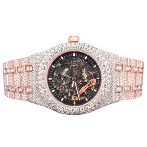 Reloj Mecánico de Lujo con Incrustaciones de Diamantes en Oro Rosa, Pantalla Analógica, Cierre Desplegable, Caja Ovalada de 41 mm para Mujer - Product Image 1
