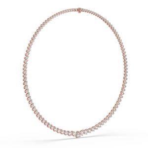 Collier de fiançailles et de mariage en or rose avec diamant de laboratoire taille poire brillant de 14,40 carats certifié IGI - Product Image 5