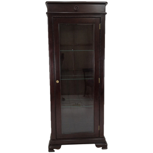 Armoire de présentation haute modulaire en bois massif d'acajou de style antique, écologique et faite à la main, facile à assembler pour le salon de la maison - Product Image 2
