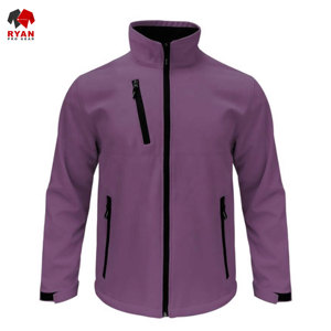 เสื้อแจ็คเก็ตซอฟต์เชลล์คุณภาพพรีเมียม Ryan Pro Gear สำหรับผู้ชาย กันน้ำ ลายเรียบ ผ้าถัก ซิปปิด - Product Image 5