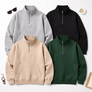 Sudadera con media cremallera personalizada al por mayor, fabricante OEM - Suministro directo de fábrica para minoristas - Product Image 5