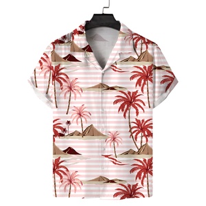 New Short-Sleeved Men's <b>Shirts</b> Hot Sale Beach <b>Shirts</b> Fashion Printed Hawaiian <b>Shirts</b> Beach Wear Knitted Summer Style OEM <b>Shirts</b> - Product Image 3