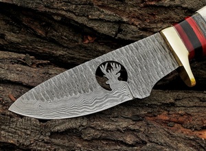 Couteau de chasse artisanal en acier Damas A&M ENTERPRISES, manche en bois de cerf, qualité industrielle, couteau utilitaire de survie, couteau de camping professionnel - Product Image 4