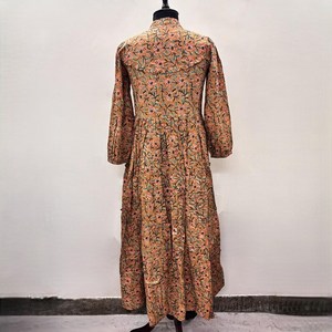 เดรสลำลองผู้หญิง ผ้าทอ 100% คอตตอน ลายพิมพ์ดอกไม้/สีพื้น แขนสั้น เอวทรงเอ็มไพร์ ทรงเบบี้ดอลล์ โอเวอร์ไซส์ คอวี ทรงหลวม - Product Image 3