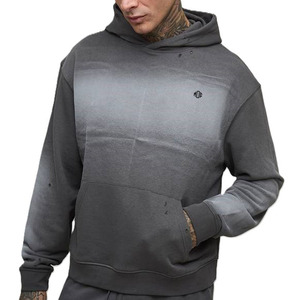 เสื้อฮู้ดดี้ผู้ชายแบบฟอกสี ผ้าฝ้ายฟลีซ สวมหัว สตรีทแวร์ ทรงโอเวอร์ไซส์ สไตล์วินเทจ รับทำโลโก้ OEM เสื้อผ้าลำลอง - Product Image 2