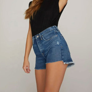 Shorts en jean pour femmes, coupe décontractée, haute qualité, vente en gros personnalisée, pour l'été, style décontracté, mode - Product Image 3