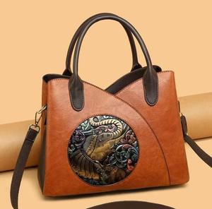 Sac fourre-tout vintage en cuir PU à trois sangles, motif éléphant, fermeture éclair étanche, sac bandoulière grande capacité pour femme, idéal au quotidien - Product Image 2
