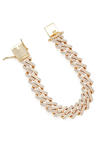 Pulsera VIBHINI de Plata 925 con Moissanita, Eslabones Cubanos, Baño de Rodio, Corte Brillante, Certificación IGI, Ideal para Regalo de Boda o Fiesta - Product Image 4