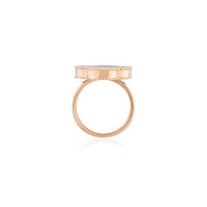 14K Gold Plated Black Onyx Zircon Clover Statement Ring-Gift - Product Image 6