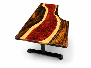 Modern <b>Solid</b> <b>Wood</b> Executive <b>Desk</b> Handmade Freestanding Workstation with DIY Assembly for Home Office - Product Image 2