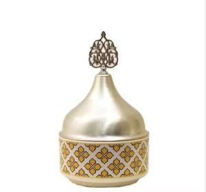 Plat de service Tajine de luxe en laiton avec calligraphie arabe en relief, chauffe-plat, casserole, couvercle conique doré pour buffet - Product Image 4