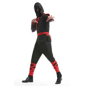 Ropa Deportiva de Color Contrastante para Exteriores, Ropa de Artes Marciales, Trajes de Ninja, Conjunto de Uniforme de Ninja Profesional con Alas en los Hombros - Product Image 3