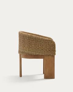 Silla de Comedor de Lujo con Brazos de Madera de Teca y Asiento y Respaldo de Ratán Tejido Natural – Proveedor de Muebles Modernos para Restaurantes, Cafés y Hoteles - Product Image 3