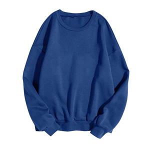 Sweat-shirt pour femme en coton 100% tricoté, col rond, bleu royal, manches longues, couleur unie, respirant, pour l'automne - Product Image 1