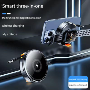 Mini Caricatore <span class=keywords><strong>Wireless</strong></span> Magnetico 15W a <span class=keywords><strong>Ricarica</strong></span> Rapida <span class=keywords><strong>con</strong></span> Supporto per <span class=keywords><strong>Telefono</strong></span> e Cavo per iPhone 17-12, iWatch, AirPods Series - Product Image 3
