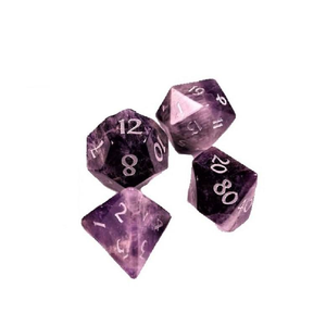 High quality stone dice crystal Lepidolite crystal reiki healing gemstones <b>Engraved</b> custom dice set Vikings - Product Image 3