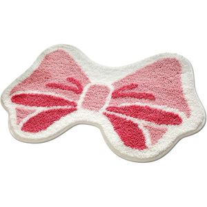Tappetino da Bagno Rosa con Fiocco Soffice 50x80 cm Antiscivolo Super Assorbente Tappeto Irregolare per Bagno Prodotto di Qualità 'Bathroom Be' - Product Image 2