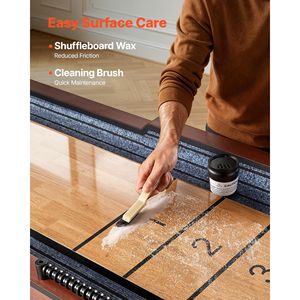 Tavolo da gioco 2-in-1 da 3,6 m per Shuffleboard e Bowling, Finitura in Legno Rustico, Resistente ai Graffi - Product Image 6