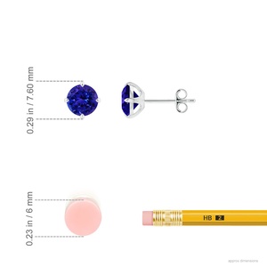 Natural Tanzanite <b>Earrings</b> Four Prong December Birthstone <b>Fine</b> Jewelry Everyday Wear Anniversary Gift <b>Earrings</b> Gift for Fiance - Product Image 3