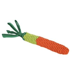 Jouet pour chien en nylon tressé durable et écologique en forme de carotte - Amusant pour les chats - Temps de jeu amusant avec nettoyage des dents pour les animaux de compagnie - Product Image 1