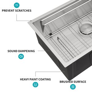 33 \ "singolo ciotola lavello da cucina in acciaio inox calibro 16 33*19 pollici Undermount con stazione di lavoro a sporgenza - Product Image 5