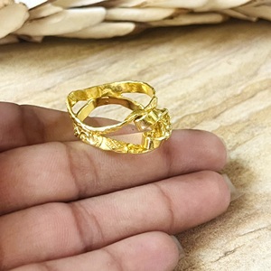 Trendy Design Boho Abstract Statement <b>Ring</b> Boho Brass Band Women 18k Gold Plated Geometric <b>Cross</b> Over <b>Rings</b> Wholesale/OEM/ODM - Product Image 2