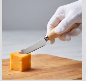 Cuchillo para queso de acero inoxidable con mango de imitación madera, herramienta manual para queso, para tablas de cocina y vajilla - Product Image 5