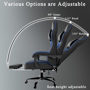 Sedia da Gaming Ergonomica con Pelle PU Traspirante e Poggiapiedi con Cuscino a Molle Insacchettate - Product Image 4