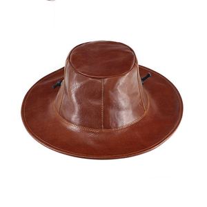 Hot Sales Wholesale Custom High Quality Children's Black Brown Real Leather Cowboy <b>Hat</b> - Product Image 4