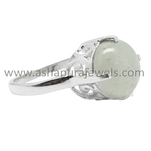 Bague de fiançailles Energazing en argent sterling 925 avec pierre de lune arc-en-ciel blanche, sertie pavé, style tendance, Shri Ashapura Jewels, troisième modèle - Product Image 4