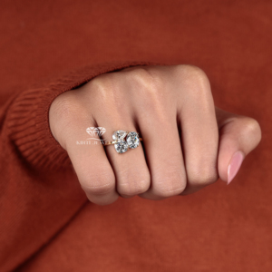 Three Stone Lab Grown Diamond Engagement <b>Ring</b> Mixed Shape Pear Oval and <b>Cushion</b> Cut Bridal <b>Wedding</b> Jewelry Supplier - Product Image 4