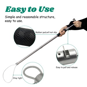 1 Pieza Lazo de Acero Inoxidable Tipo T para Captura de Cerdos, Varilla de Captura de Animales con Cable de Alambre y Mango Extensible para Ganado de Granja - Product Image 2