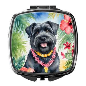 Bouvier Des Flandres Luau miroir de maquillage de voyage compact Portable pliant cadeau de conception de poche pour femmes et filles - Product Image 1
